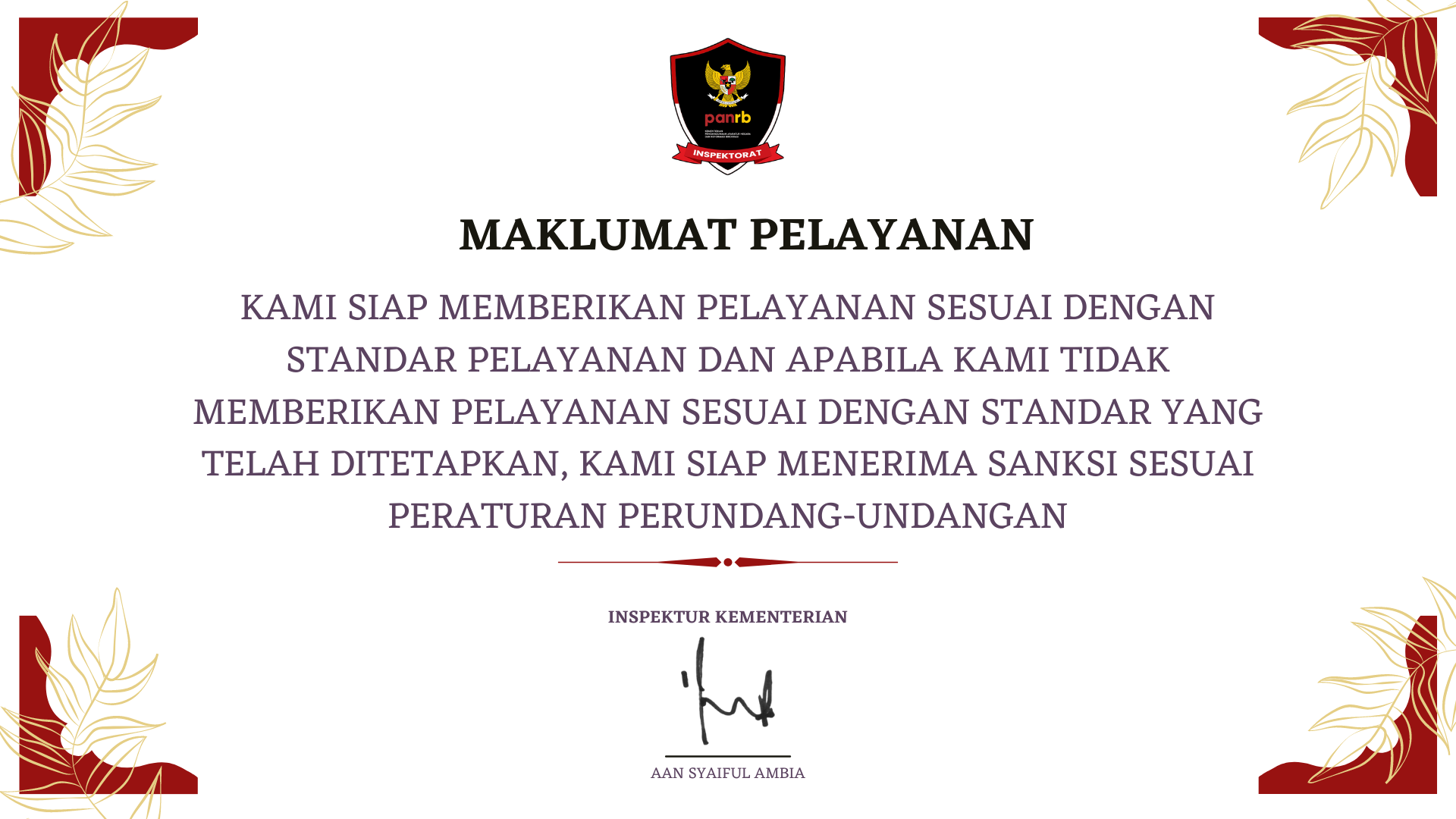 Maklumat Pelayanan